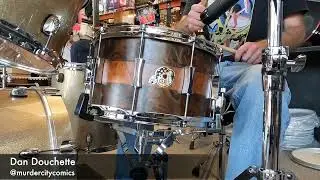 Pork Pie 8x14 8ply Maple Snare Drum - Burled Walnut / Sapele Stripe in 