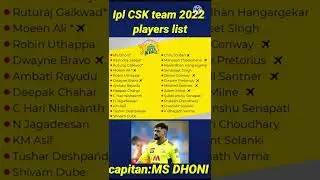 Chennai Super Kings full team squad 2022 |ipl | Chennai Super Kings |ipl 2022 | ipl live match |csk