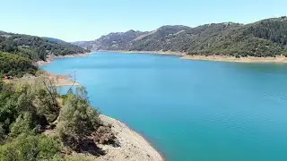 Drone: Historically low water levels at Lake Sonoma Reservoir