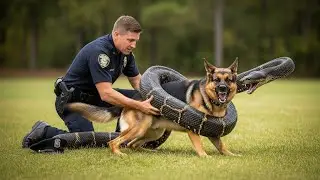 Brave Rescue Team Saves German Shepherd from Giant Snake&rsquo;s Deadly Coils 🐍