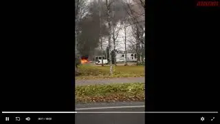 Joroisissa r&auml;j&auml;hti auto hotellin pihalla - Hotellissa aurinkovoimalan ty&ouml;ntekij&ouml;it&auml;
