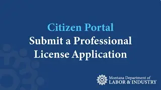 Citizen Portal - Submit a Professional License Application