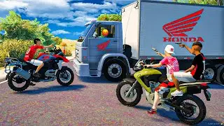 ROUBEI UMA CARGA DE MOTOS DA HONDA COM PAULIN E PEDRIN | GTA 5: VIDA REAL #530