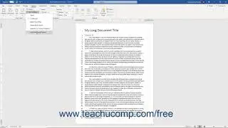 Word 2019 and 365 Tutorial Adding Line Numbers Microsoft Training