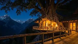 Transforming a Giant Tree Into a Luxury Cliff Mansion | Full Build Process ASMR