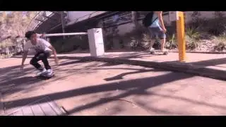 Skateboard chase scene