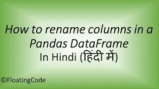 In Hindi: How to Rename columns in a Pandas DataFrame