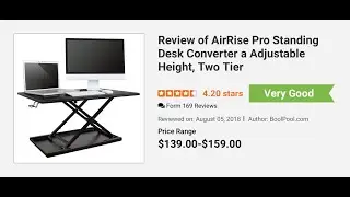 Review of AirRise Pro Standing Desk Converter a Adjustable Height, Two Tier