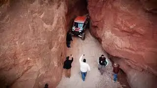 Drone Video of Slot Canyon Trail Near Ticaboo Utah