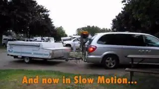 6 minutes to open a Coleman tent trailer