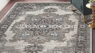 POWER-LOOM RUGS | ALX51 IVORY STONE GRAY