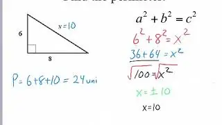 Using Pythagorean Theorem to find Area & Perimeter