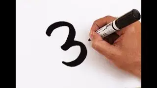 How to turn Number 3 into Cartoon LOVE COUPLE BUNNY For Kids