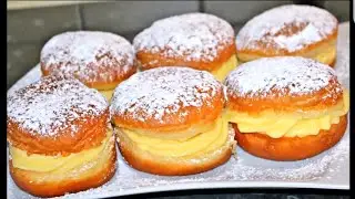 📢 Çok Az Malzemeli Alman Pastası 🔝 Vanilya Pudingli Yumuşacık Berliner/Beignet 💯