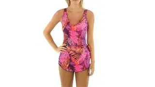 Maxine Exotic Journey Wide Strap Sarong One Piece | SwimOutlet.com