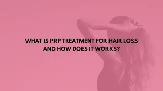 PRP Treatment for hair loss in London