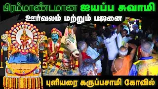 ஐயப்ப சாமி ஊர்வலம் மிகப் பிரமாண்டமாக நடைபெற்றது பிரம்மாண்டமாக புளியரை கருப்பசாமி கோவிலில் 18-12-2025