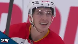 Flames' Sam Honzek Takes Advantage Of Turnover To Score First Career NHL Goal