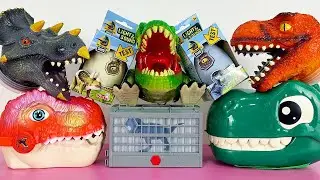 Satisfying Unboxing Jurassic World Rebirth Dinosaur Toy Collection ASMR T-rex Cage Triceratops Head