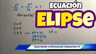 Ecuación de la ELIPSE con CENTRO en el origen (bien fácil)