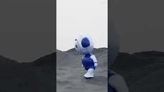 разработала такого персонажа-робота 💙 #3d #blender #character #characterdesign