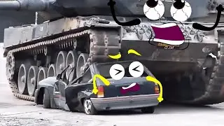 Car VS Main Battle Tank 🚗💣 Ultimate Crash Test  Car Crush Compilation 2025