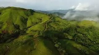 Aerial orbit shot of beautiful landscape and tropical rain forests of costa rica FREE STOCK VIDEO