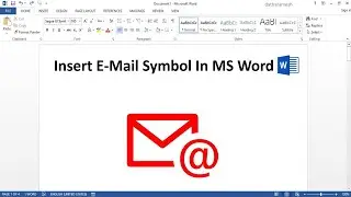 How to Insert Email Symbol In MS Word
