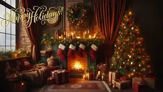 🎄 A Little More Holiday Ambience 😉🔥 Crackling Fireplace Sounds & Cozy Vintage Christmas Cabin ✨