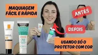 MAQUIAGEM com PROTETOR SOLAR COM COR
