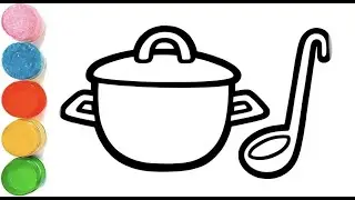 How To Draw a Kitchen Utensils Drawing | Bowl & Spoon Drawing | Bowl Spoon Drawing