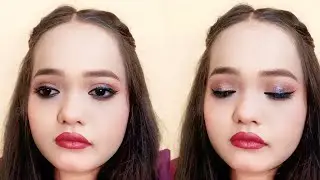Purple Mauve Glitter Eye Makeup tutorial Full Face makeup For Night Party