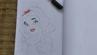 Step-by-step drawing of Snow White Princess\Disney princesses drawing\Snow White drawing