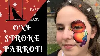 One stroke face painting parrot tutorial ( fast and easy face paint for beginners)