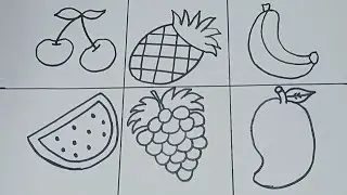 Как рисовать фрукты для детей / Рисование фруктов / Рисование яблок / Рисование винограда / Рисов...