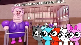 Sprunki Baby Gray, Sky, Raddy, Wenda & Pinki Played Grumpy Gran Prison Escape Obby in ROBLOX 