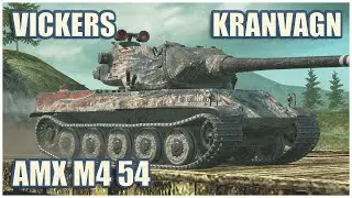 AMX M4 mle. 54, Kranvagn & Vickers Light &bull; WoT Blitz Gameplay
