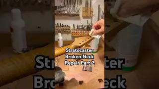 Stratocaster broken Headstock repair Part 2 #craft#woodworking #guitar #stratocaster