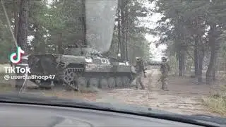Lyman - XX.09.2022. Fighters With A Trophy Russian BMP, Captured During The Battle Of Lyman.