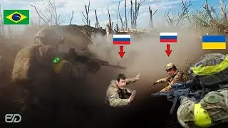 Элитные бразильские и украинские войска штурмуют российские окопы в ожесточенном бою на передовой