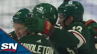 Wild's Matt Boldy Snipes Top Shelf Beauty After Ugly Defensive Zone Turnover From Flames