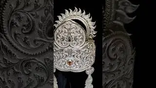 silver mukut || silver nakshi art || silver god mukut || hand made silver #silverart #silversmith