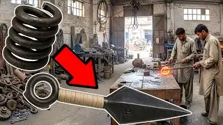 Transforming an Old Coil Spring Into a Forged Kunai | Extreme Metalworking Restoration Process