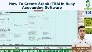 13 How To Create Stock ITEM in Busy Accounting Software