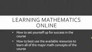 MOER Course: Learning Math Using Online Resources