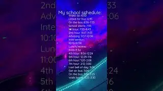 My school schedule 🥲 #school