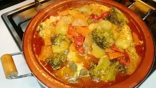 Tajine de poisson Congre (El Farkh) Facile et rapide