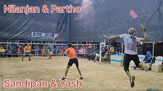 Outdoor Badminton Match Nilanjan & Partho Vs Sandipan & Yash #shuttlershubho #badmintontrickshots