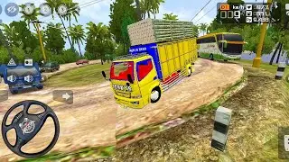 Canter Transporting Logs Driving In Offroad | Truck Mod For Bus Simulator Indonesia