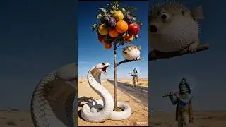lord Krishna saves the puffer fish from a snake #ai #shorts